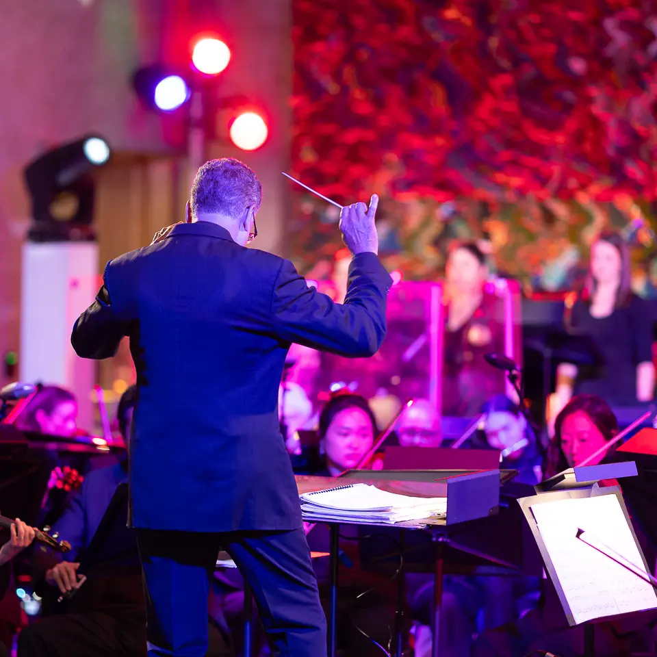American Dream Orchestra gala performance detail at the Milken Institute inauguration gala in Washington, DC