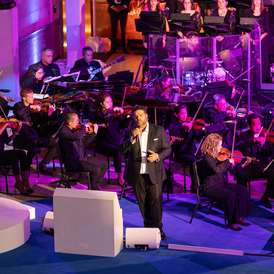 American Dream Orchestra closing gallery performance at the Milken Institute inauguration gala in Washington, DC