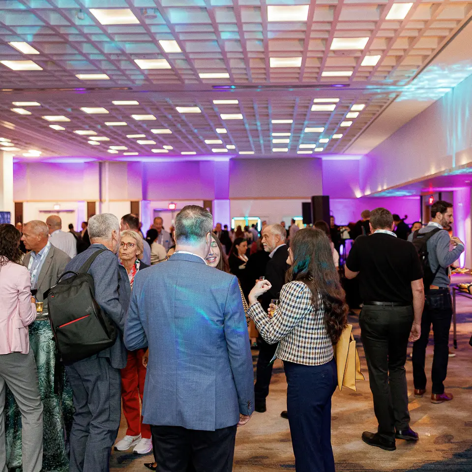Large networking reception wide view at the FDA-PDA Annual Conference in Washington, DC