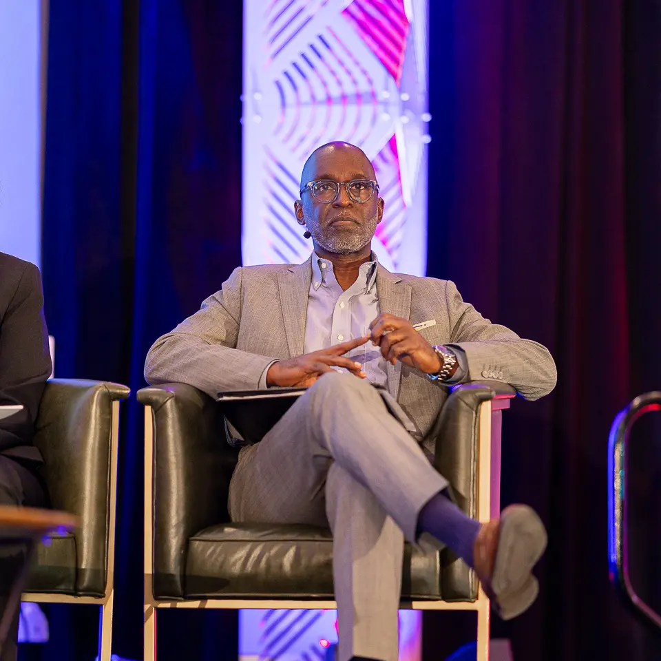 Panelist seated on stage during the FDA-PDA Annual Conference professional program