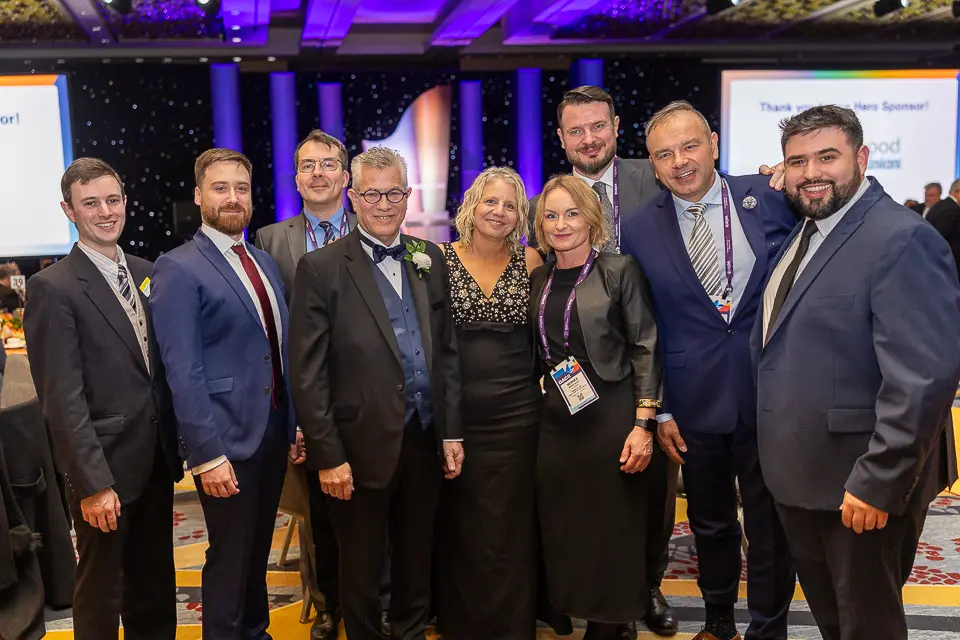 Credit union executives and guests gathered for a group portrait at the Herb Wegner Awards 2026.