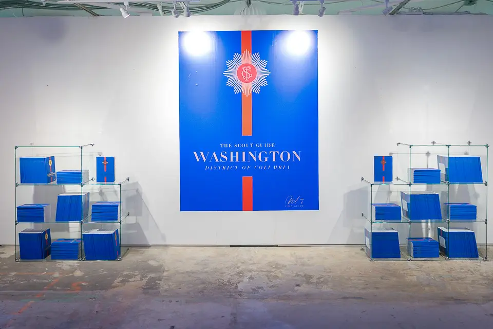 The Scout Guide Washington DC launch party event branding display